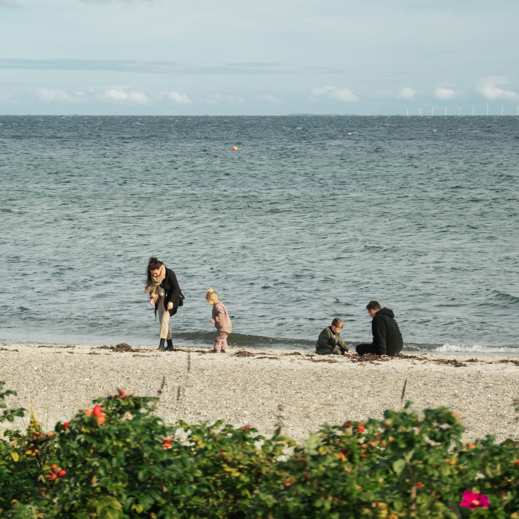 Billede af familie ved Hasmark Strand